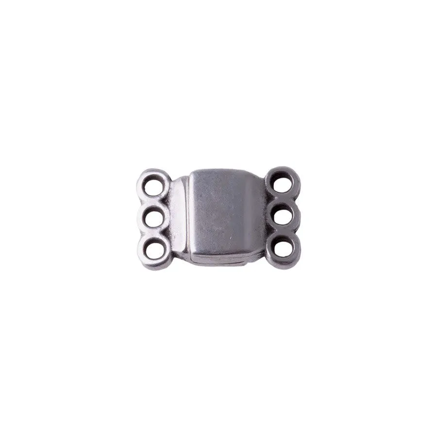 13.5mm Magnetic Clasp with 3 Loops - Silver