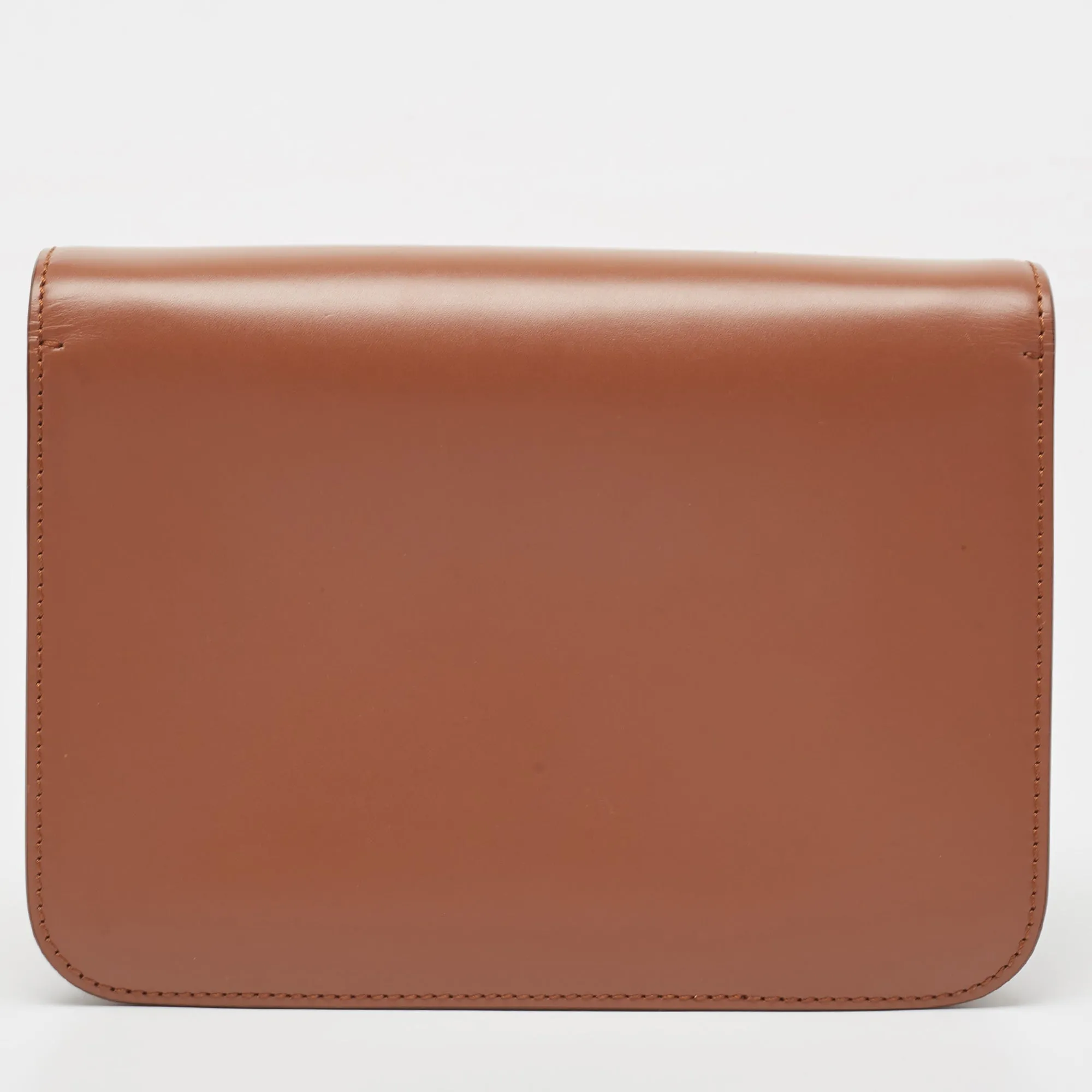 BURBERRY Brown Leather Small TB Shoulder Bag