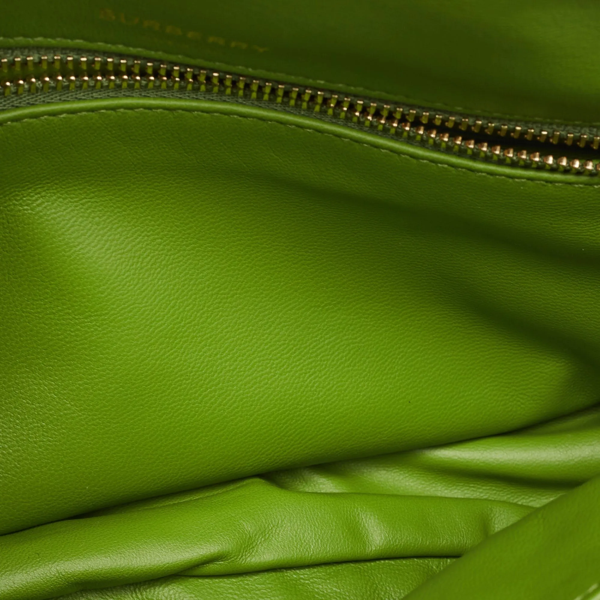 BURBERRY Green Leather Small Olympia Shoulder Bag