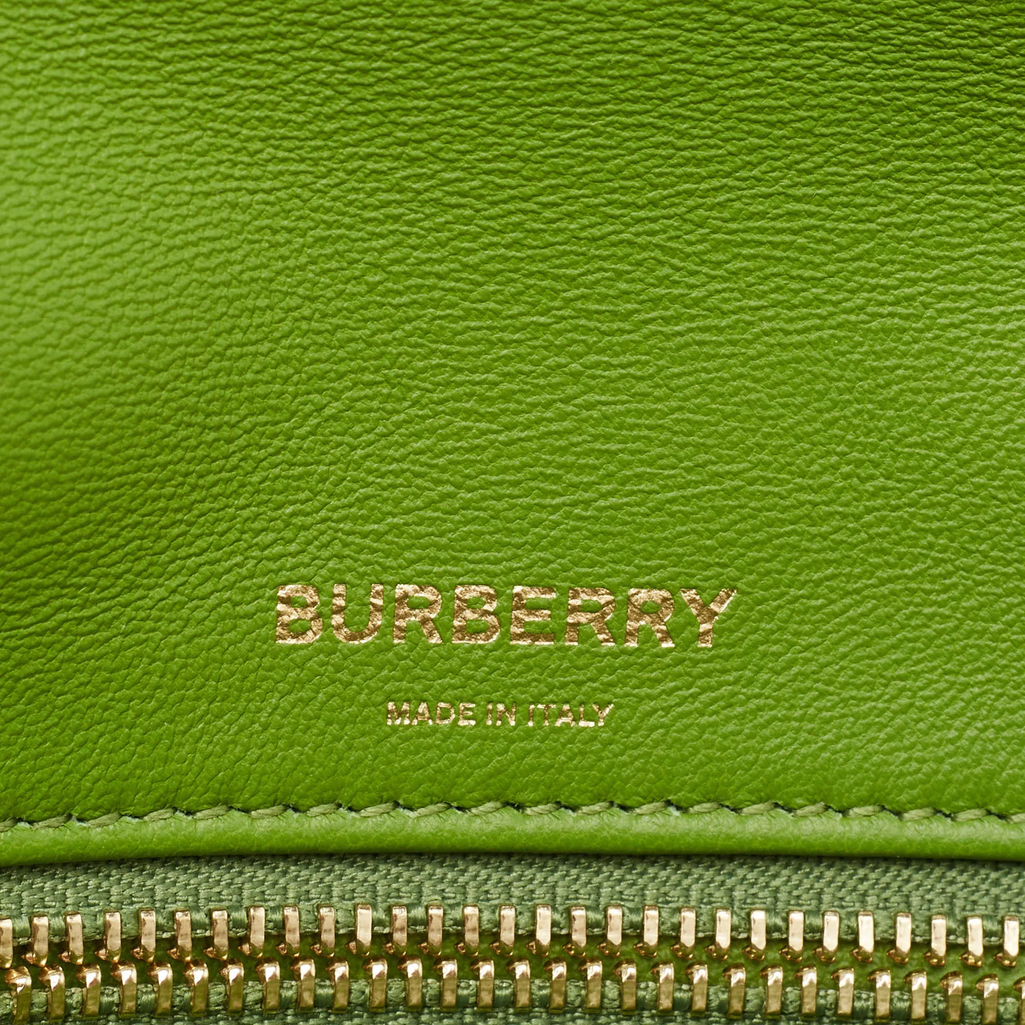 BURBERRY Green Leather Small Olympia Shoulder Bag