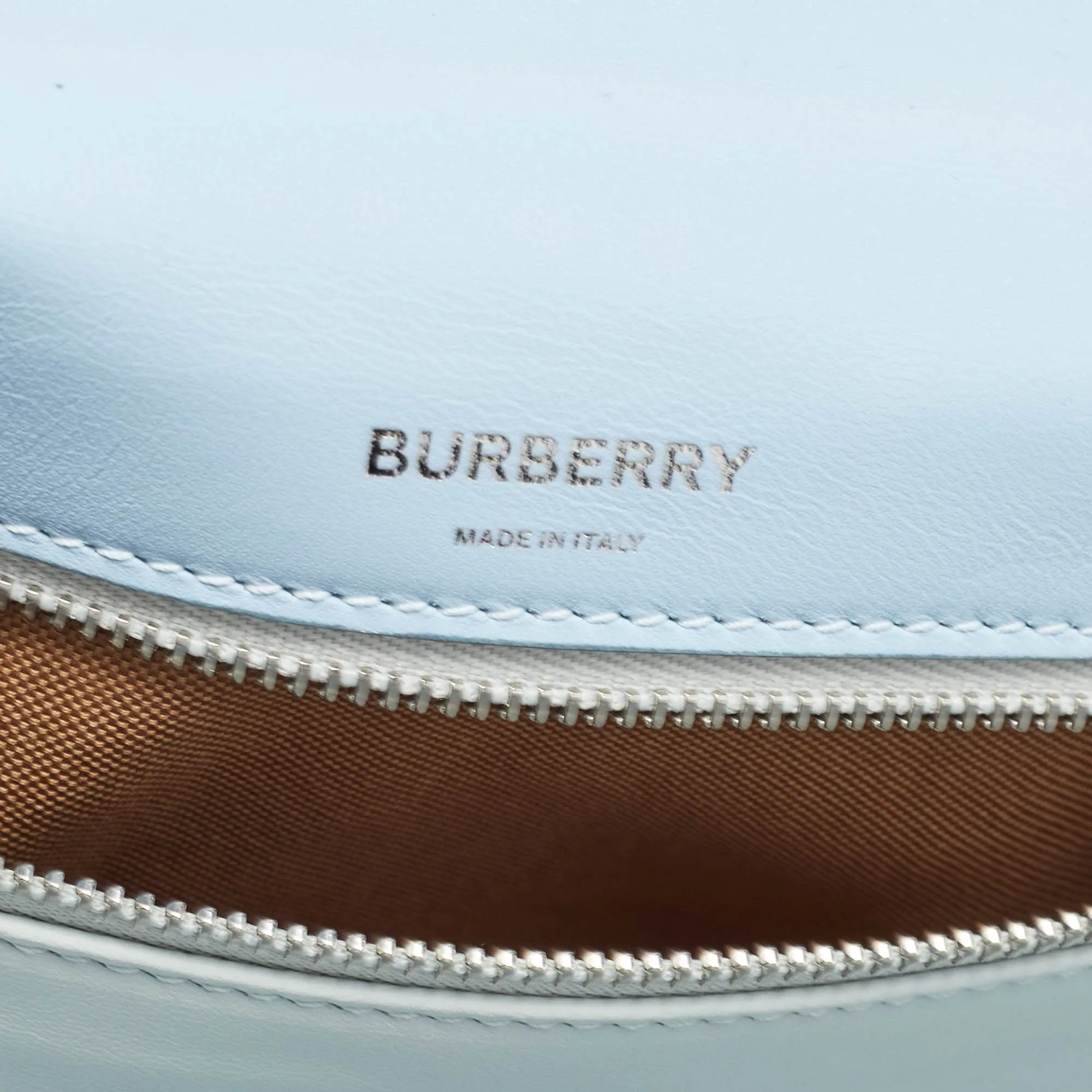 BURBERRY Pale Blue Soft Leather Small Olympia Shoulder Bag