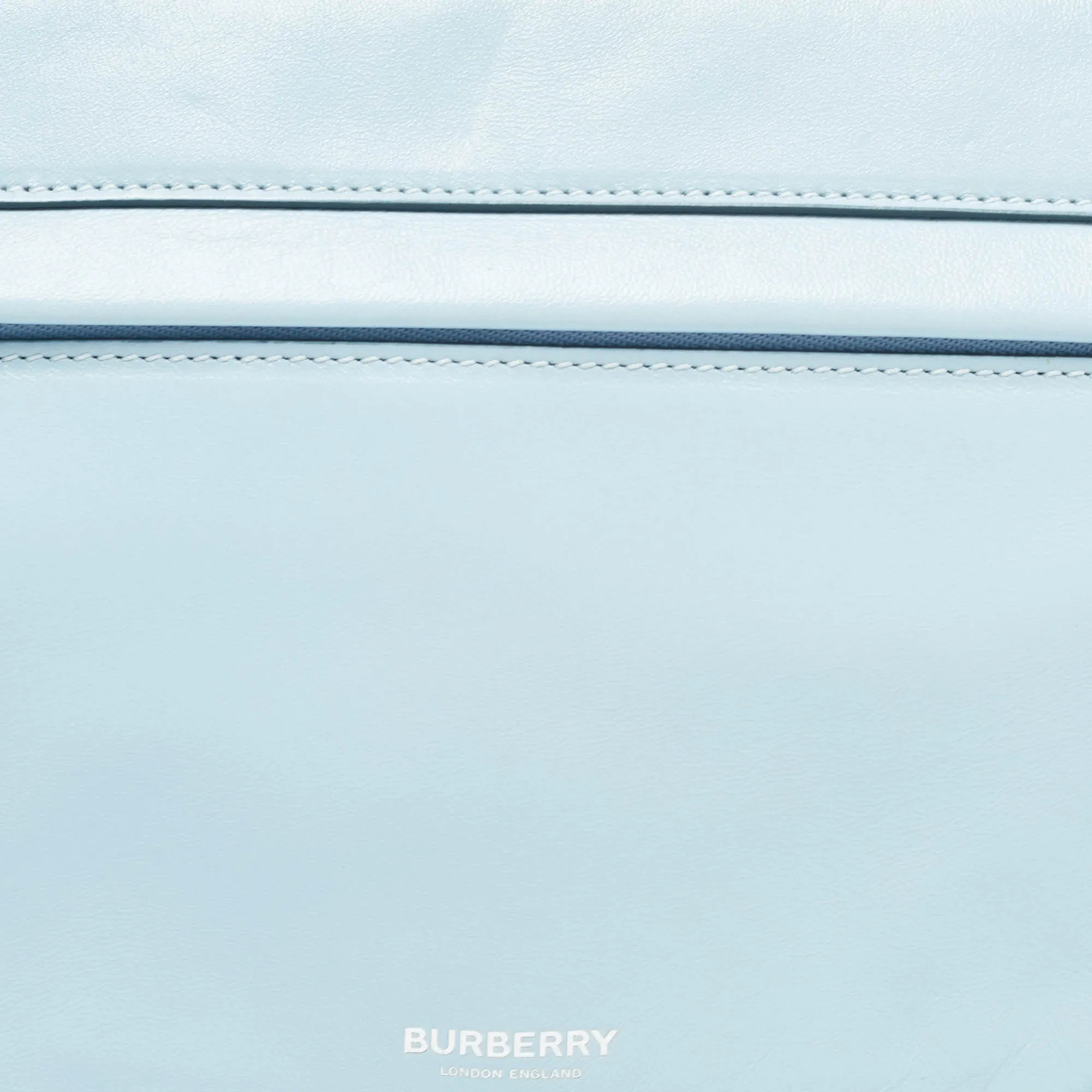 BURBERRY Pale Blue Soft Leather Small Olympia Shoulder Bag