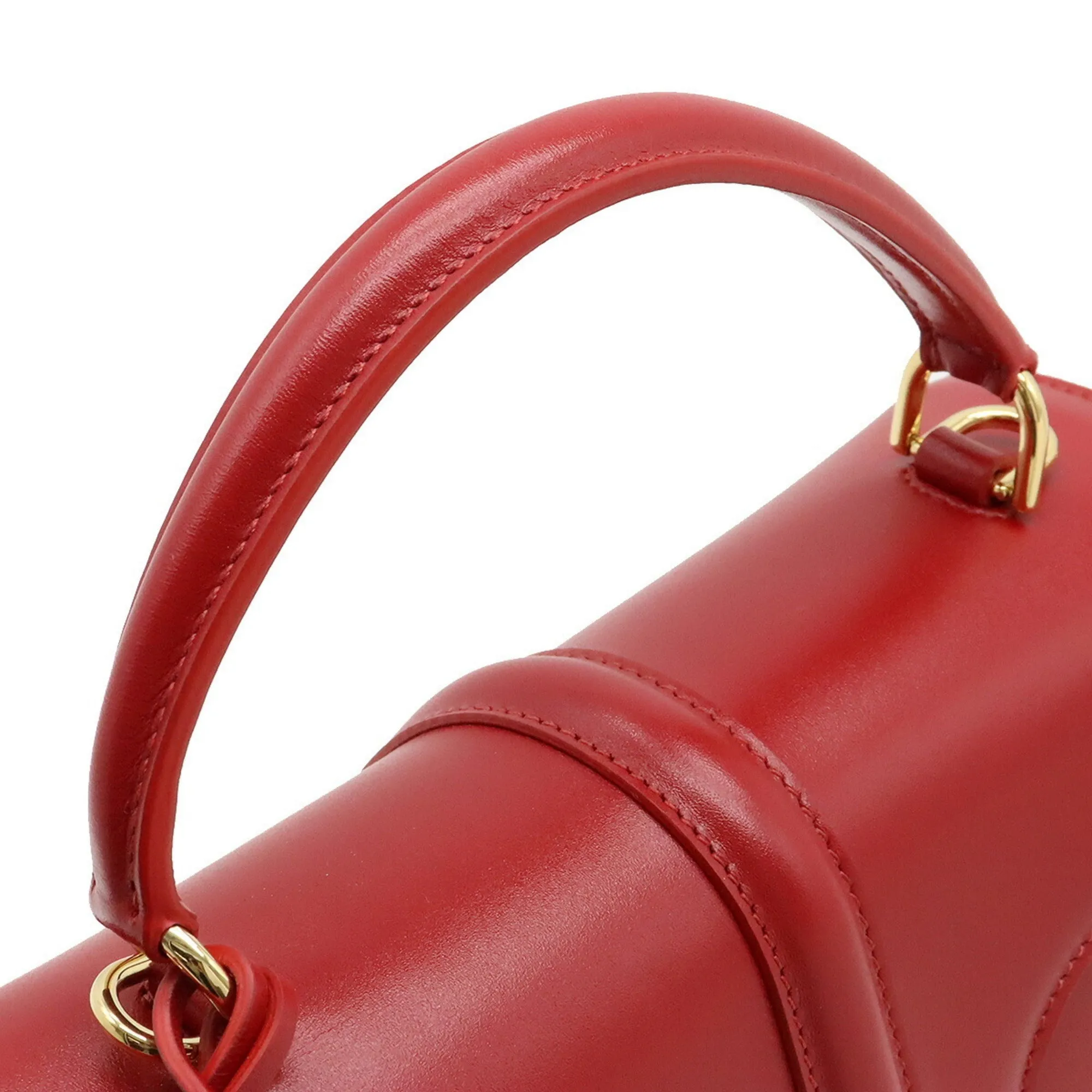 Celine 16 Saise Small Handbag Shoulder Bag Leather Red 188003