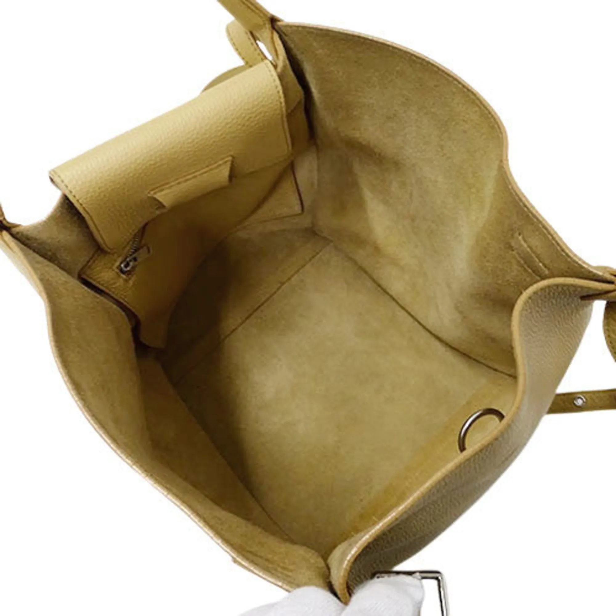 Celine Bag Ladies Handbag Shoulder 2way Belt Small Leather Beige