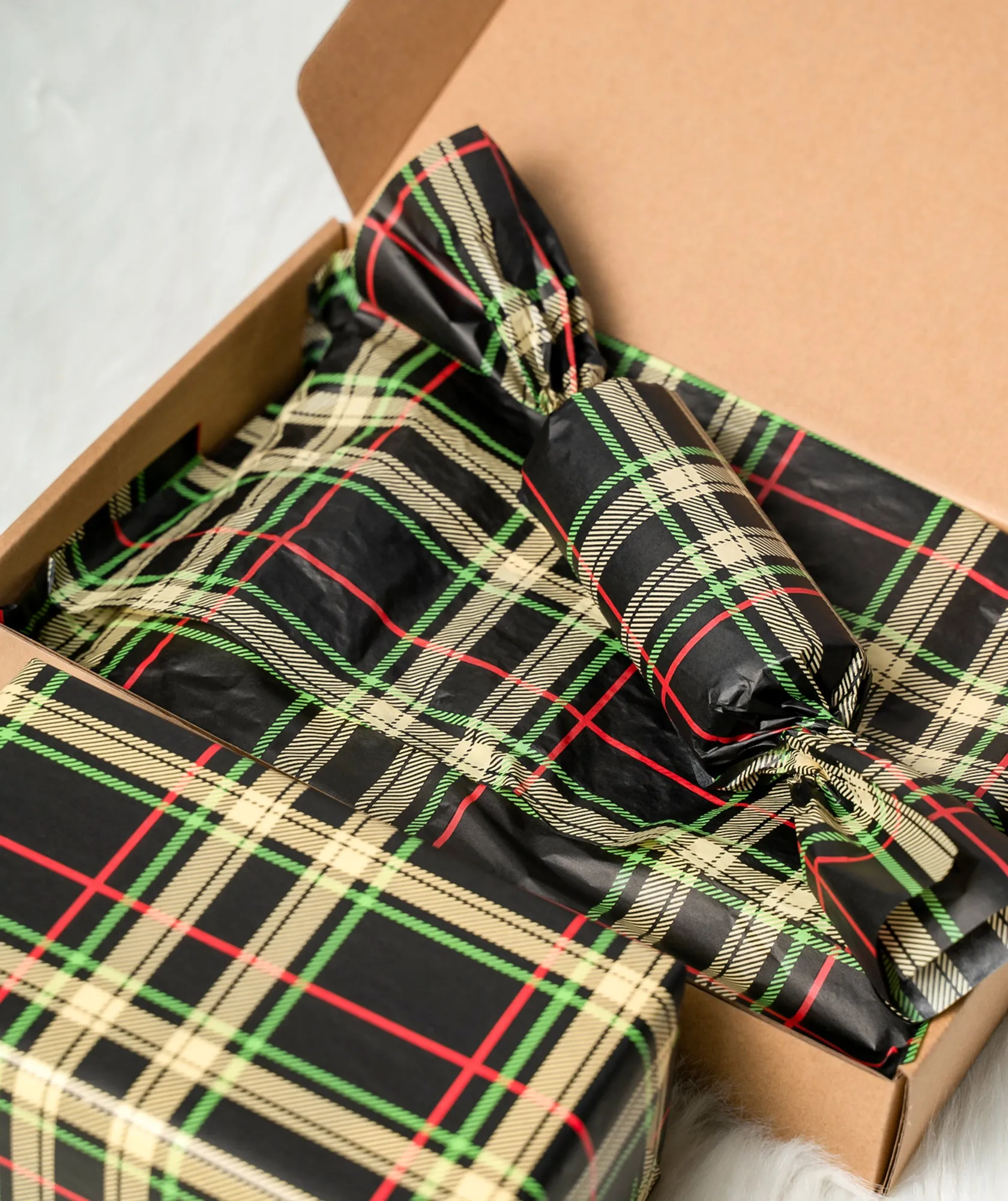 Christmas Buffalo Green & Red Checks Tissue Paper 20" x 30" Bulk Pack