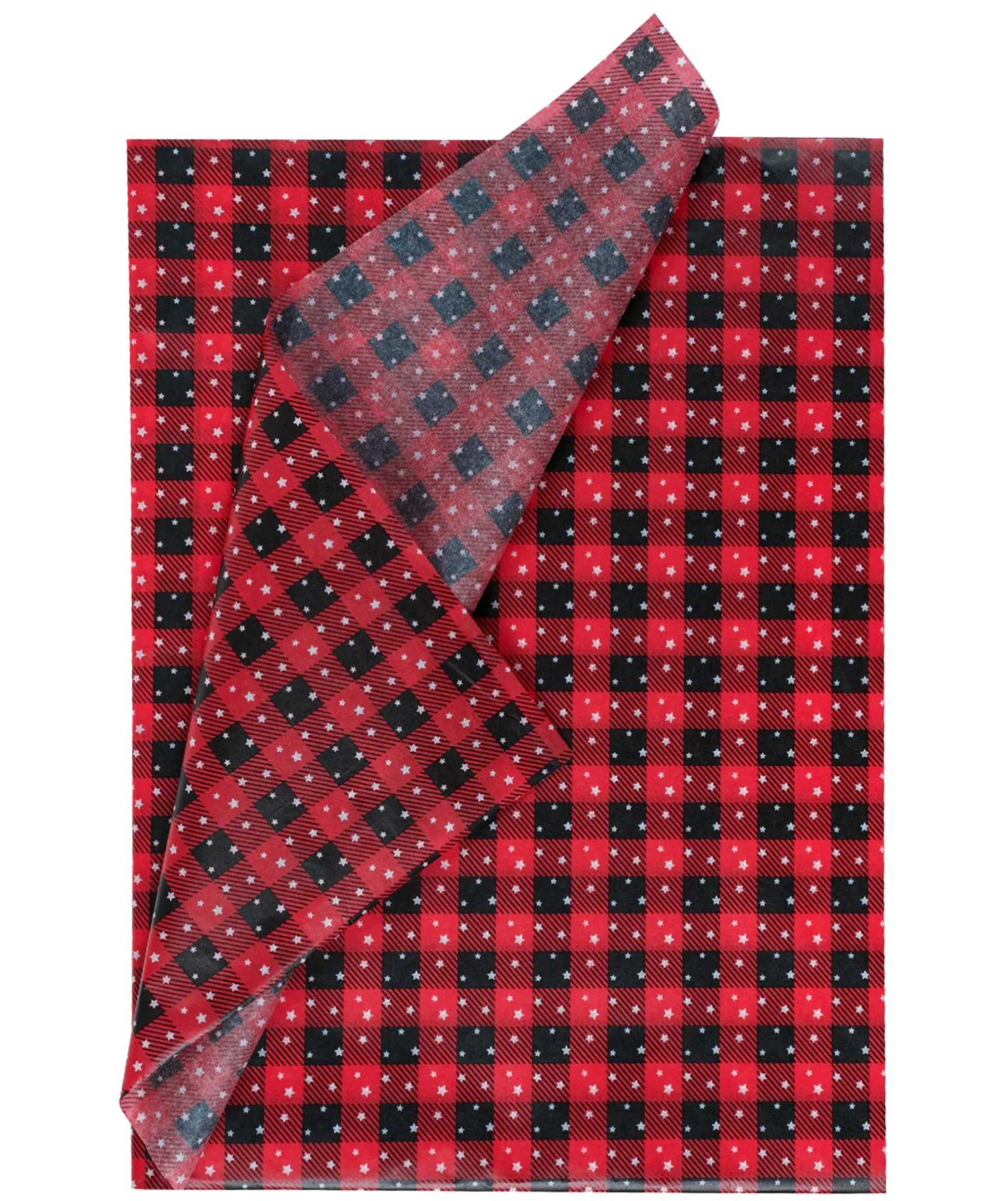 Christmas Buffalo Grid Red & Black Tissue Paper 20" x 30" Bulk Pack