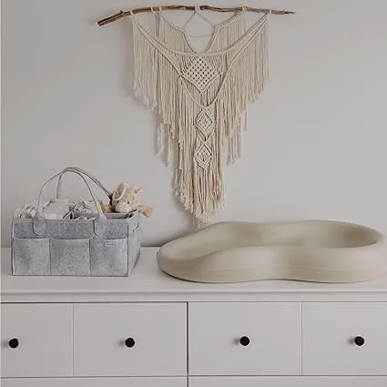 Diaper Caddy Organizer – Neutral Nursery Basket with Removable Dividers