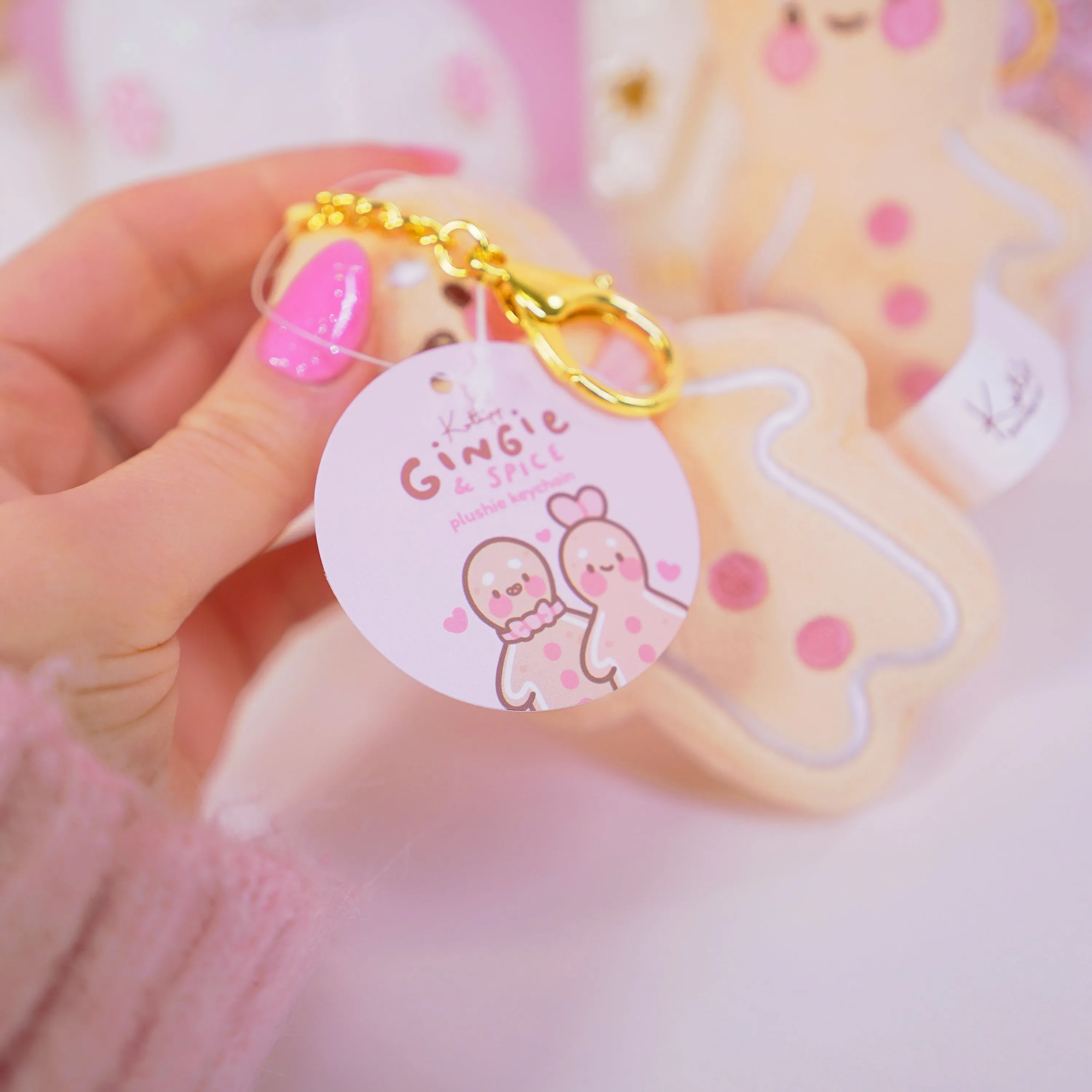 Gingie & Spice Gingerbread Kawaii Keychain Plushie Bundle | Cute Mini Soft Toy Charms | Adorable Gingerbread Accessories for Bags, Keys & Gifts