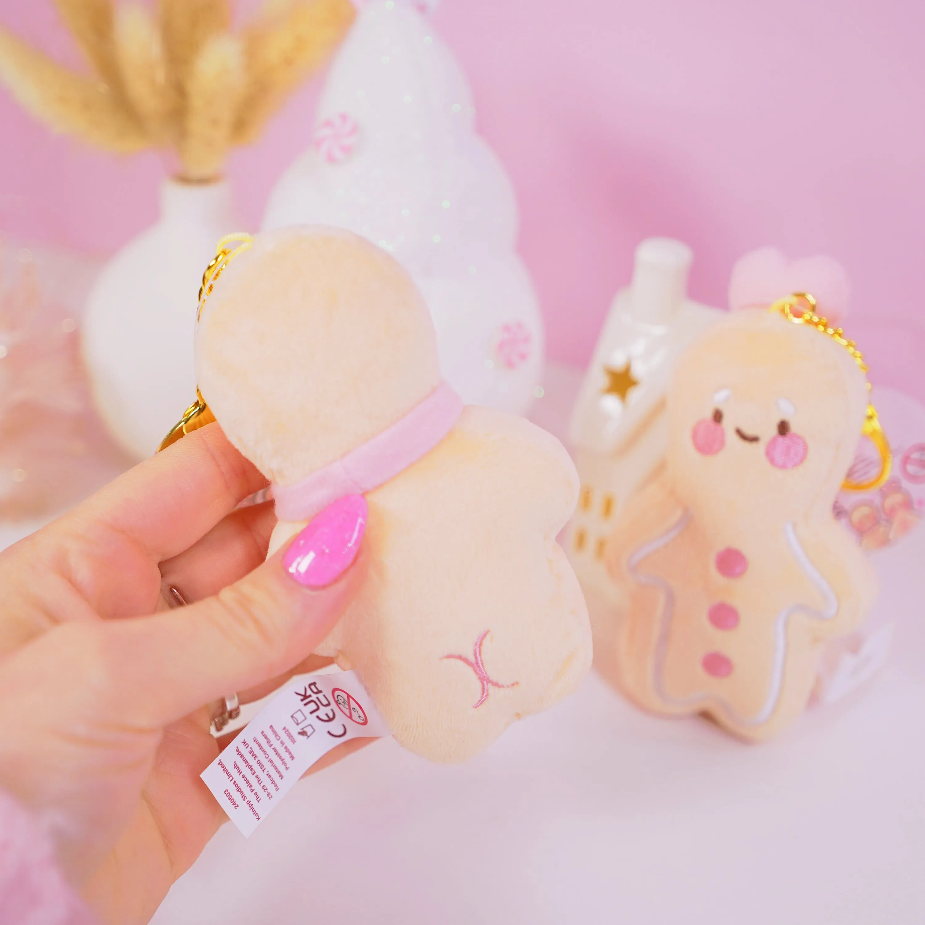 Gingie & Spice Gingerbread Kawaii Keychain Plushie Bundle | Cute Mini Soft Toy Charms | Adorable Gingerbread Accessories for Bags, Keys & Gifts