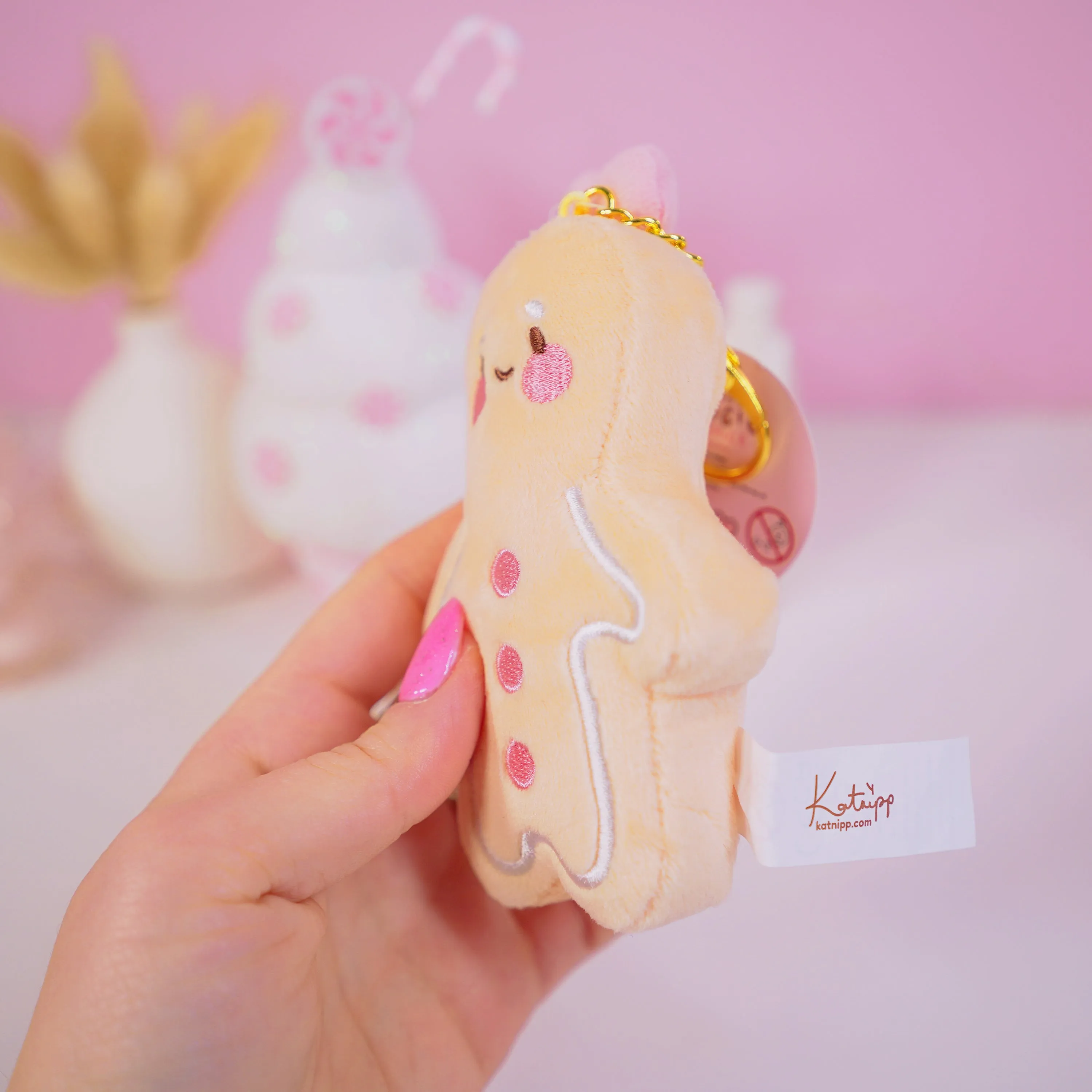 Gingie & Spice Gingerbread Kawaii Keychain Plushie Bundle | Cute Mini Soft Toy Charms | Adorable Gingerbread Accessories for Bags, Keys & Gifts