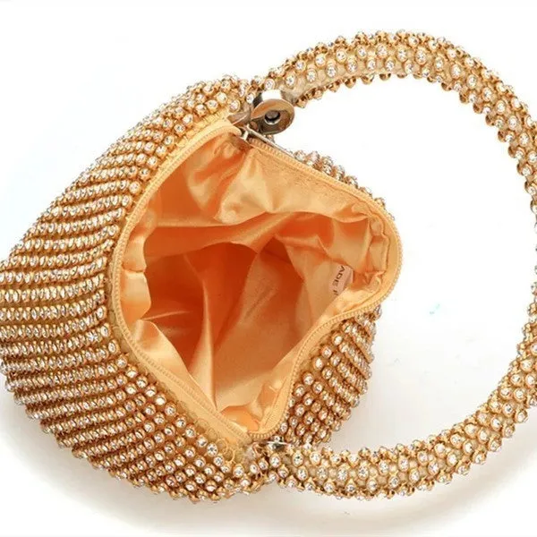 Gold Full Rhinestone Clutch Bag