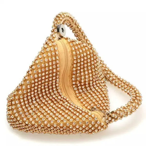 Gold Full Rhinestone Clutch Bag