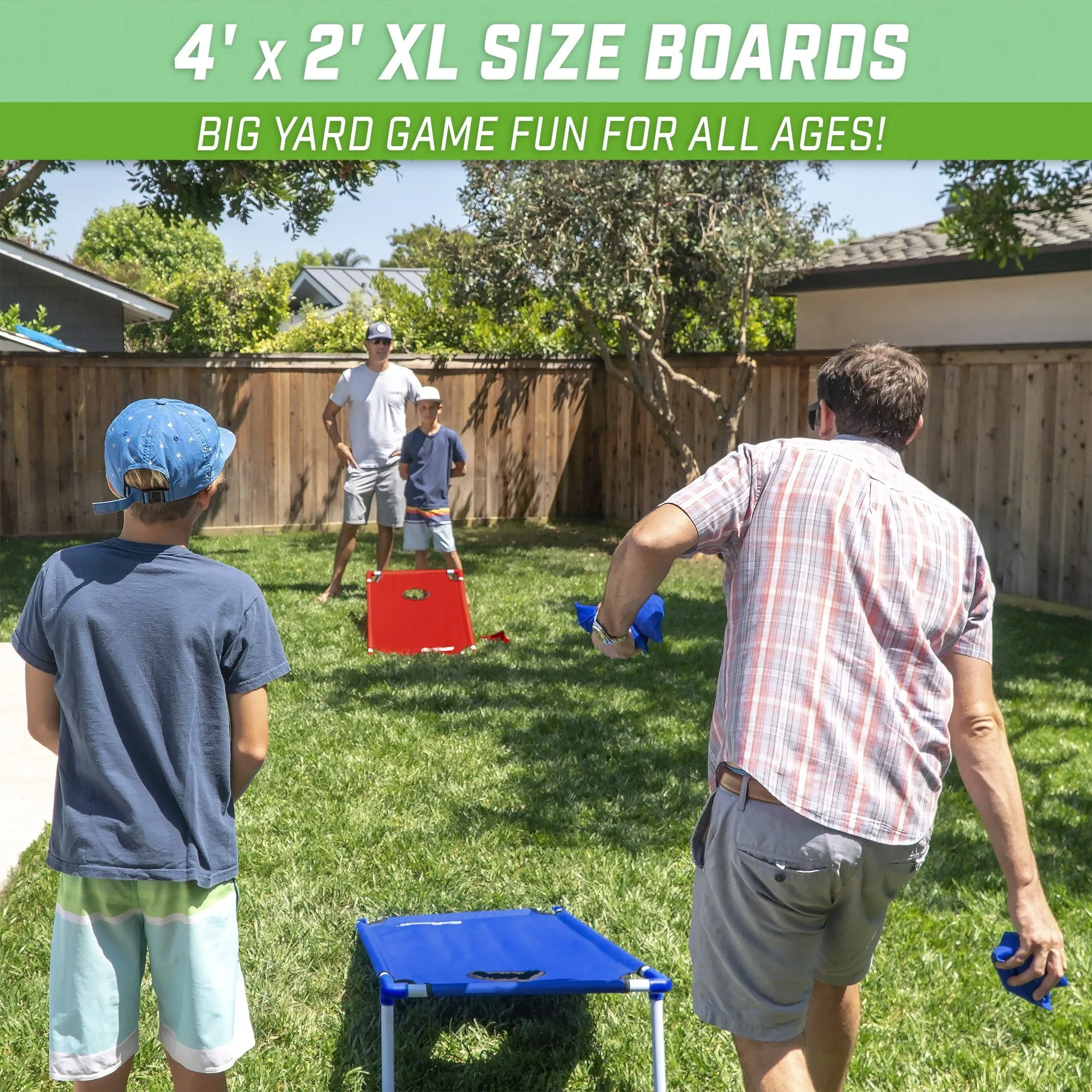 GoSports Portable 4'x2' PVC-Framed Cornhole Game Set