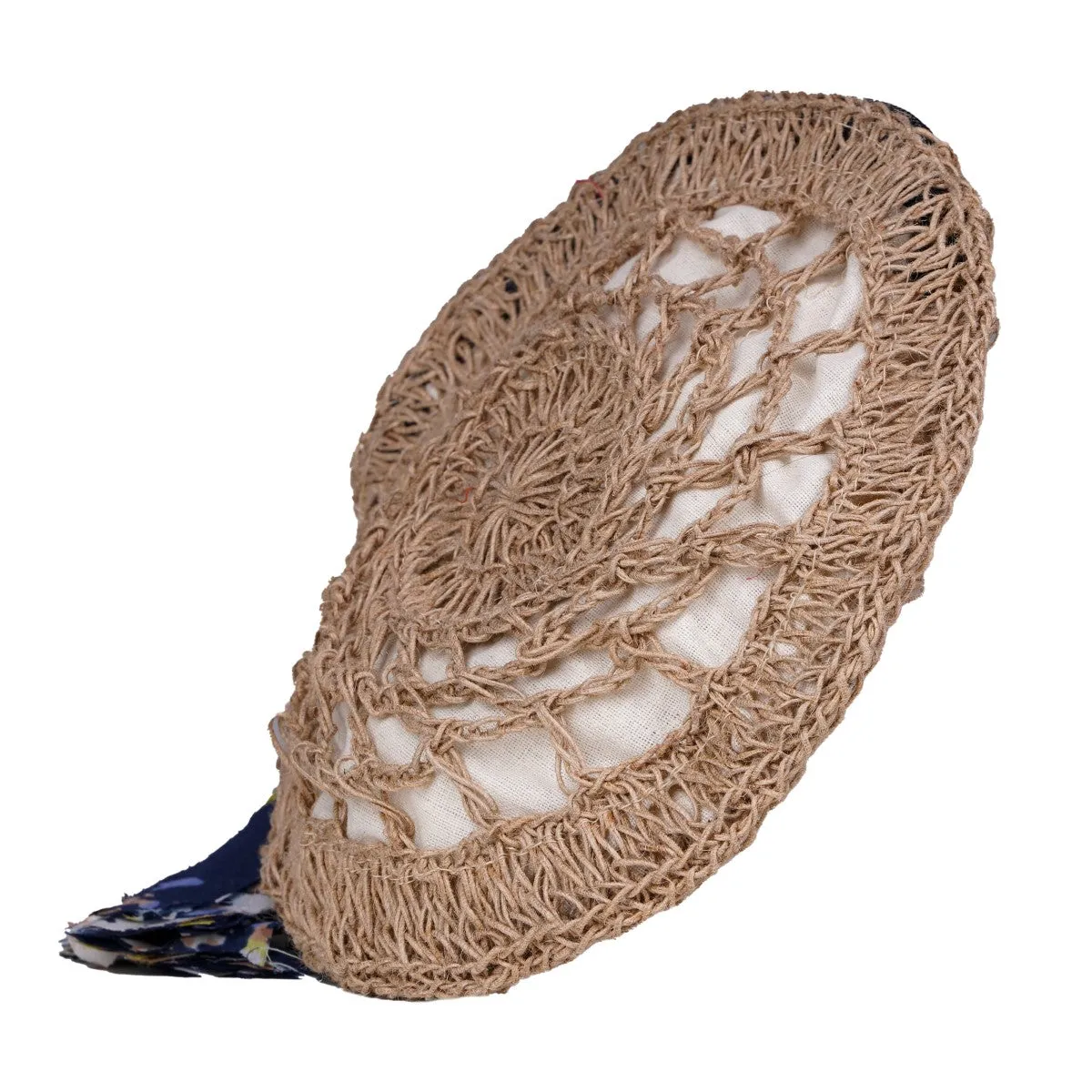 Hand-Crafted Jaali Round Pouch | Crochet | Jute Yarn | Brown