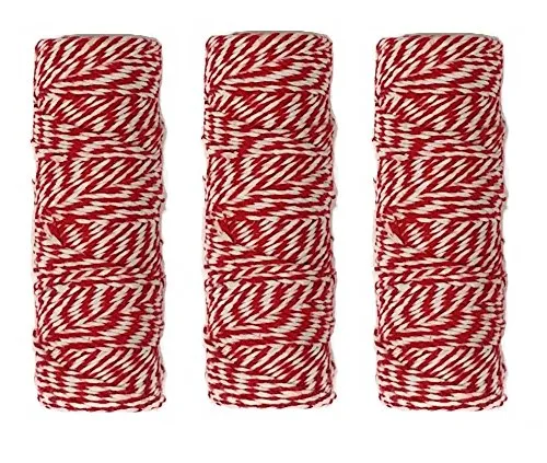 K-Kraft Red Bakers Twine 3 Rolls for Gift Wrapping and Making Crafts - 120 feet each - 360 feet total