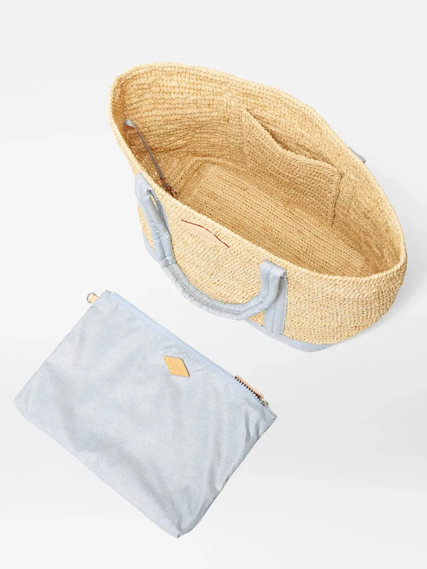 MZ Wallace Medium Raffia Tote in Chambray/Raffia