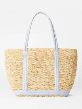 MZ Wallace Medium Raffia Tote in Chambray/Raffia