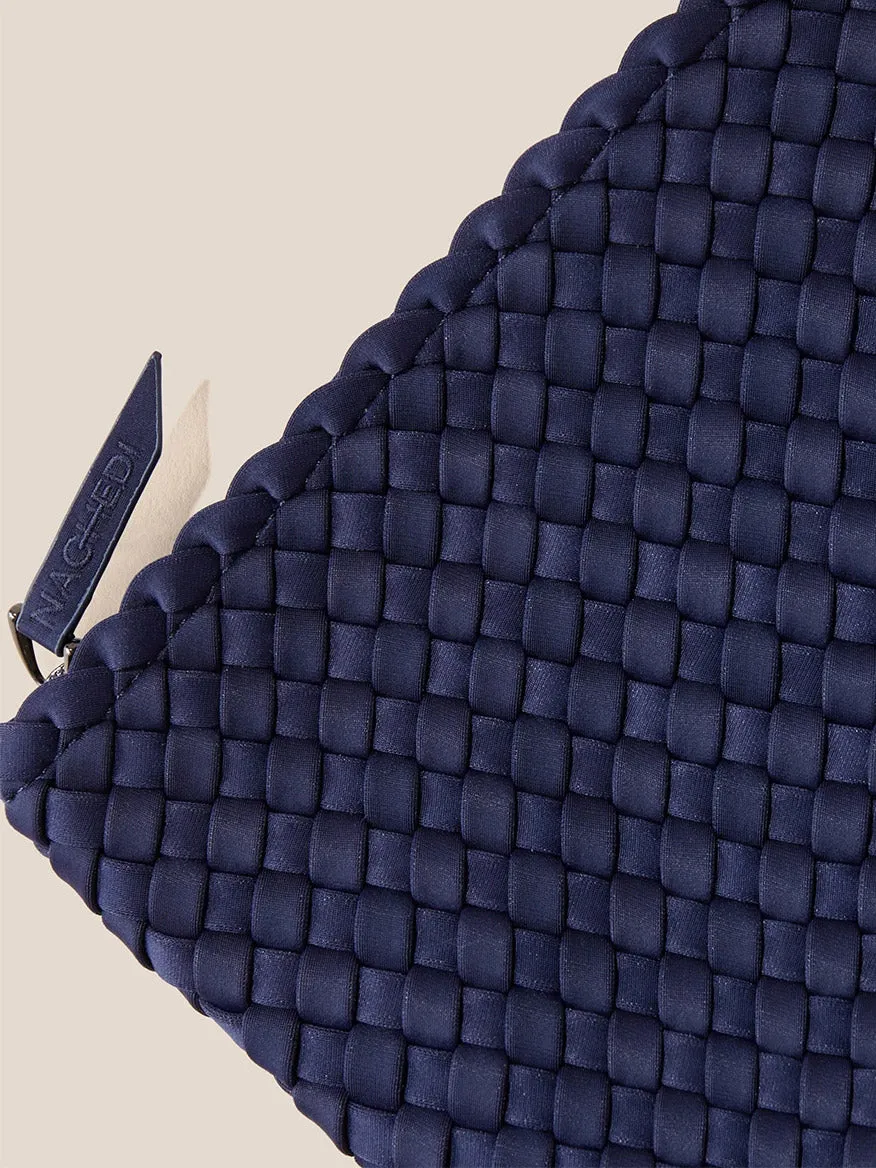 Naghedi Havana Beach Tote in Solid Ink Blue Fringe