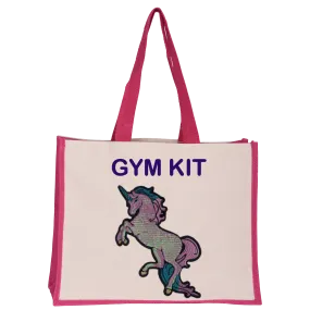 Pearly Sequin Unicorn Midi Tote Bag