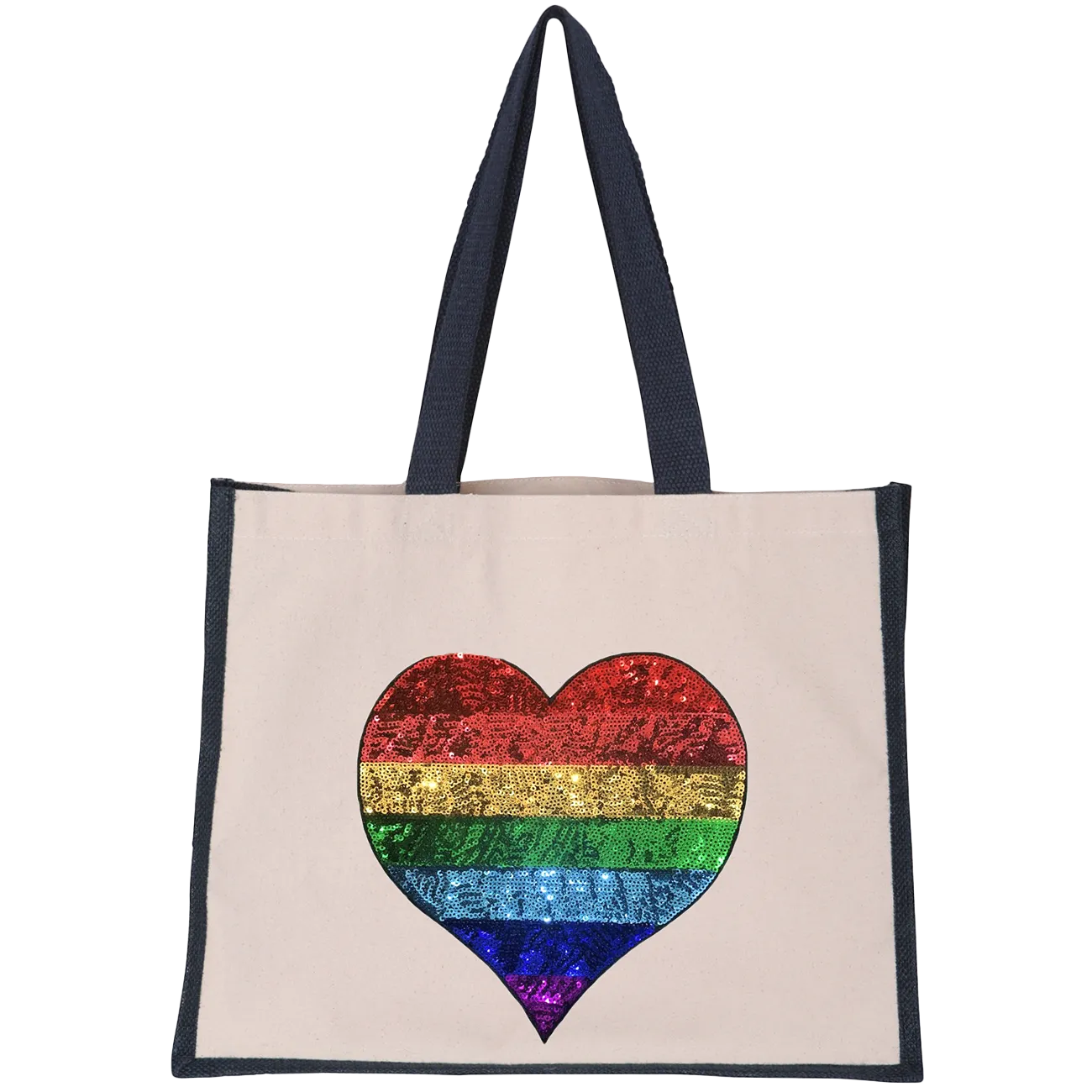 Rainbow Heart Midi Tote Bag