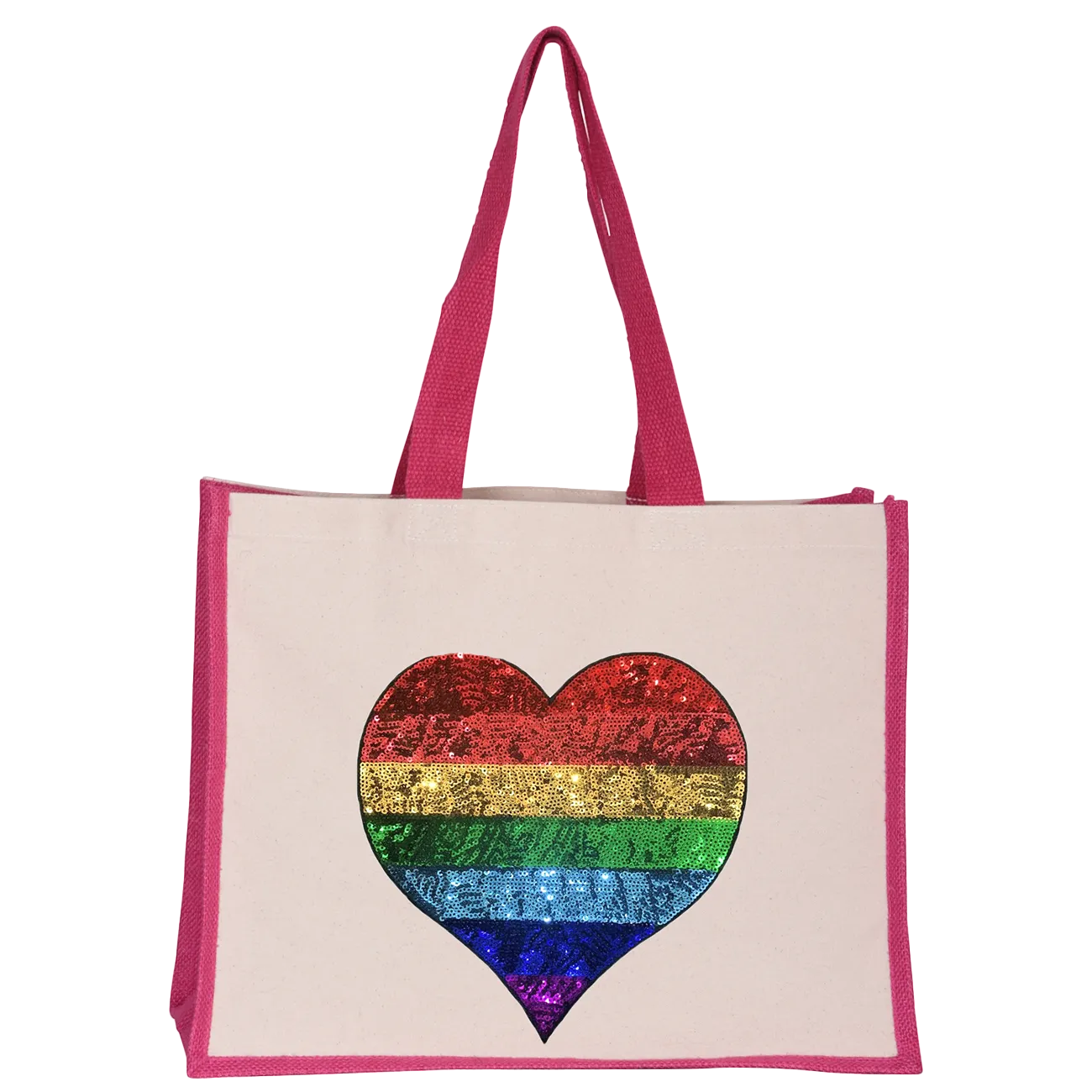 Rainbow Heart Midi Tote Bag