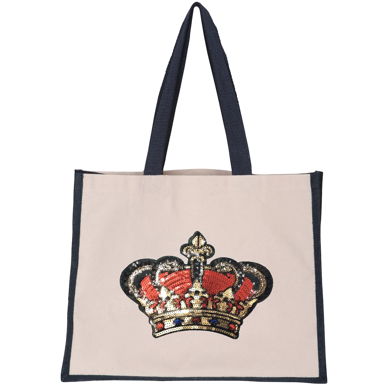 Red Sequin Crown Midi Tote Bag
