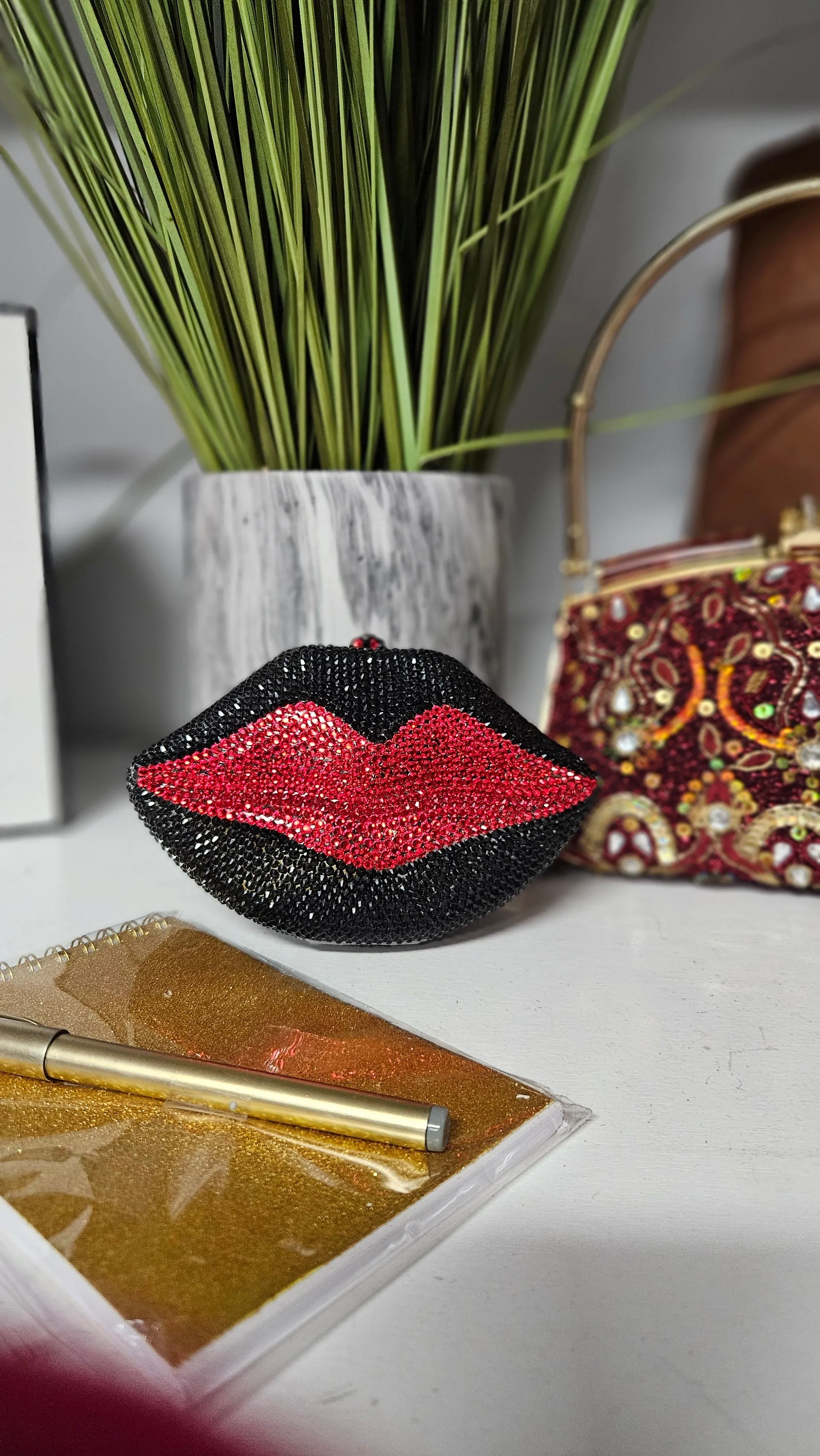 Red/Black Rhinestone Clutches