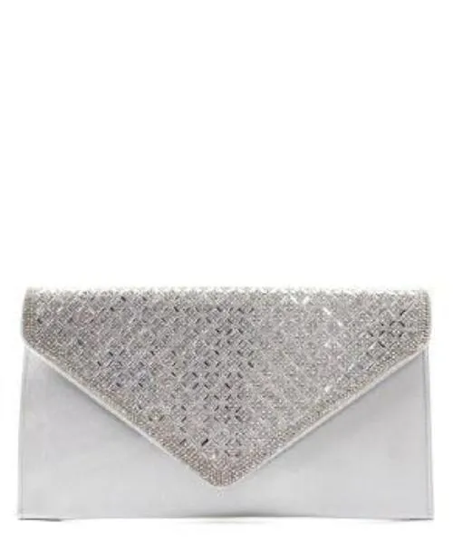 Rhinestone Flap Envelope Clutch