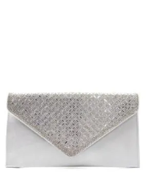 Rhinestone Flap Envelope Clutch