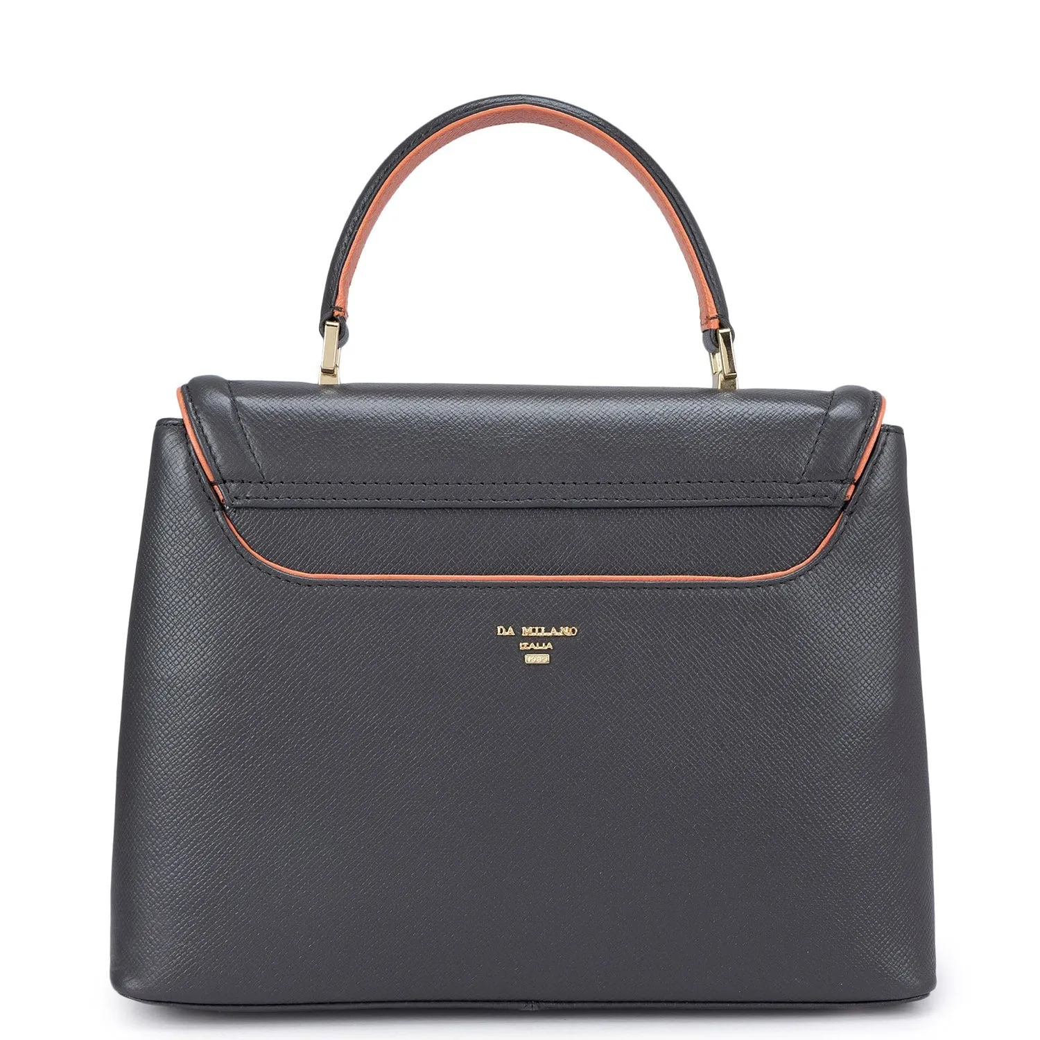 Small Franzy Leather Satchel - Grey