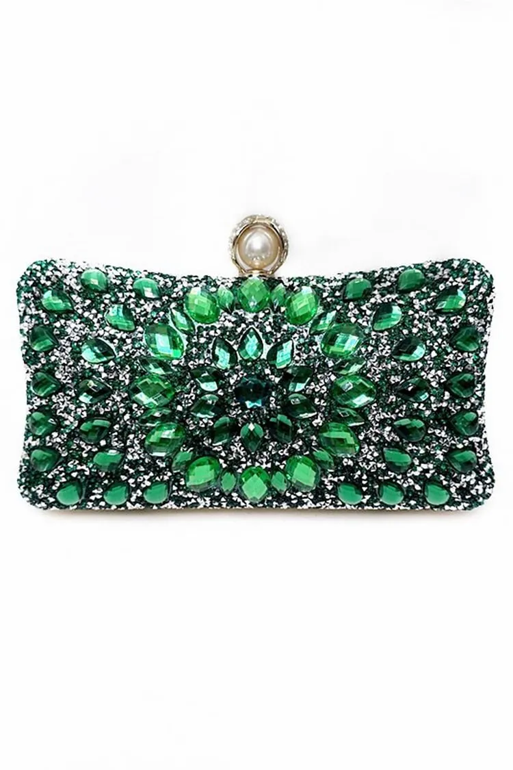 Sparkly Colourful Rhinestone Square Clutches Dinner Handbags