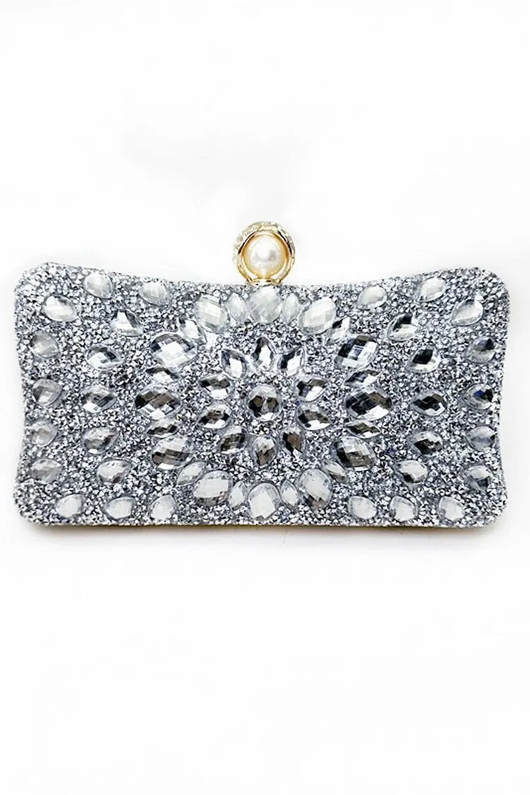 Sparkly Colourful Rhinestone Square Clutches Dinner Handbags