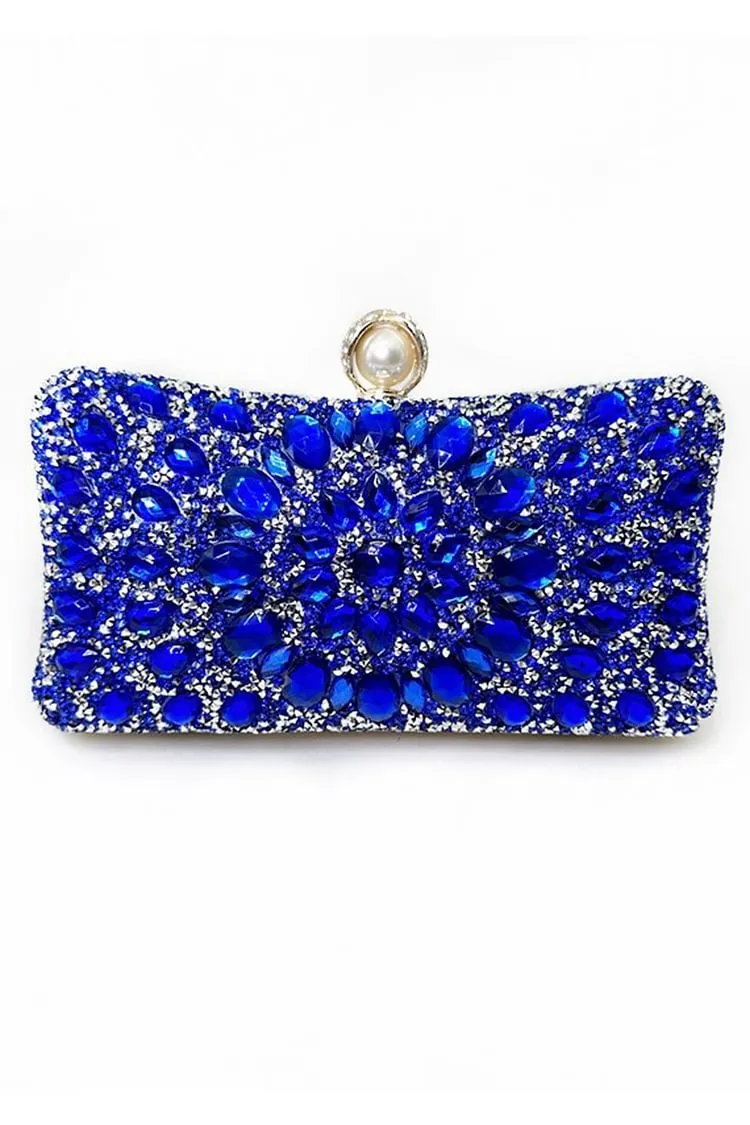 Sparkly Colourful Rhinestone Square Clutches Dinner Handbags