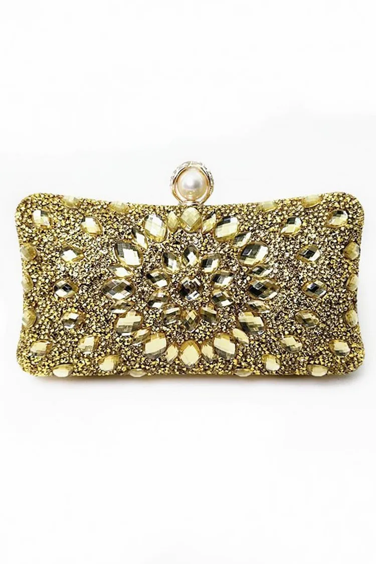 Sparkly Colourful Rhinestone Square Clutches Dinner Handbags