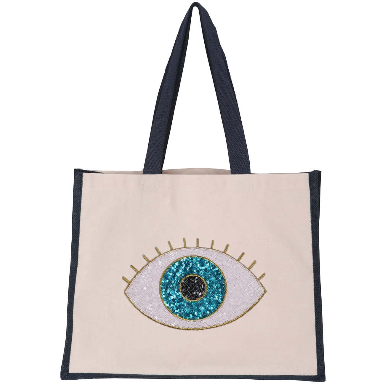 Turquoise Eye Midi Tote Bag
