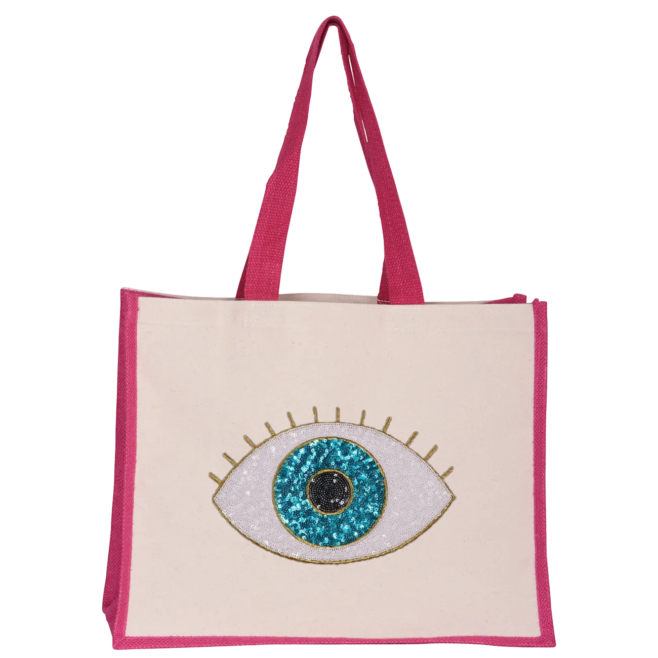 Turquoise Eye Midi Tote Bag